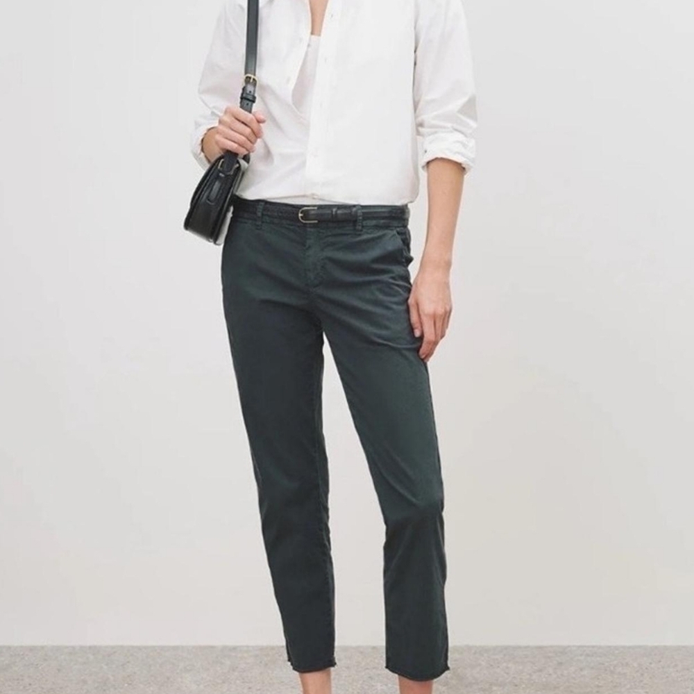 Nili Lotan Charcoal Gray East Hampton Chino Raw Frayed Pants 6